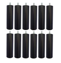 Kit 12 Pés De Cama Box ou Baú Queen King Tubo Preto 13cm