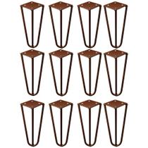 Kit 12 Pés de Metal 15 CM Hairpin Legs Mesas de Centro Puffs Bronze G41 Kit 12 Pés de Metal 15 CM Hairpin Legs Mesas de Centro Puffs Bronze G41