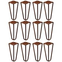 Kit 12 Pés de Metal 15 CM Hairpin Legs Mesas de Centro Puffs Bronze G41
