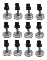 Kit 12 Pés Niveladores Para Cama Box Cadeiras Mesas 5/16 Metálicos