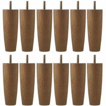 Kit 12 Pés Para Cama Solteiro 12cm Pé Cama Box Em Madeira