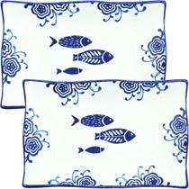 Kit 12 Petisqueiras Bowl Pequena Travessa Peixe Oceano 200ml Kit 12 Petisqueiras Bowl Pequena Travessa Peixe Oceano 200ml