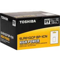 Kit 12 Pilhas Bateria Alcalina Toshiba 9V High Power