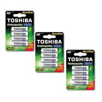 Kit 12 Pilhas Recarregáveis AA 2600mAh Toshiba 1.2V Ni-MH TNH6GAEA