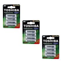 Kit 12 Pilhas Recarregáveis AA Toshiba TNH6GAE 1,2v 2600mAh (3 cartelas com 4 UND)