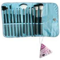 Kit 12 Pincéis Macrilan Com Necessaire AZUL CLARO