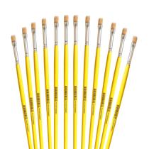 Kit 12 Pinceis Para Pintura Escolar Cerdas Brancas Numero 08
