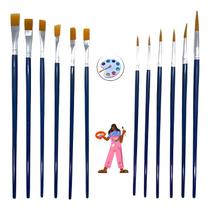 Kit 12 pincéis pintura - tinta óleo acrílica e sintética