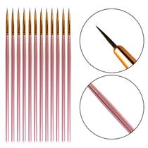 Kit 12 Pinceis Ponta Fina Decoração Unhas Make Delineado Kit 12 Pinceis Ponta Fina Decoração Unhas Make Delineado