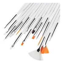 Kit 12 Pincéis Unha Decorada Gel Acrigel Manicure Porcelana