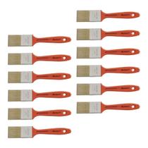 Kit 12 Pincel Trincha 1 1/2 Polegada Roma Verniz 303 Madeira