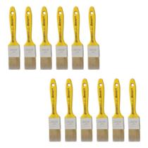 Kit 12 Pincel Trincha 1 1/2 Polegada Roma Verniz Pro 313