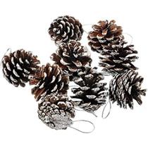 Kit 12 Pinhas Naturais Enfeite Natal Árvore Nevada 5cm Kit 12 Pinhas Naturais Enfeite Natal Árvore Nevada 5cm