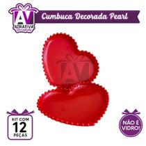 Kit 12 Pires ACRÍLICO de Coração com Bordas de Bolinha um charme ideal para presentear cantinho do café