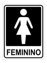 KIT 12 Placa Sinalização Banheiro Feminino 15x20