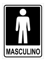 KIT 12 Placa Sinalização Banheiro Masculino 15x20