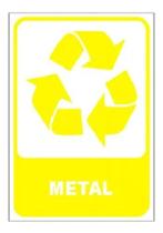 KIT 12 Placa Sinalização Lixo Metal 15x20