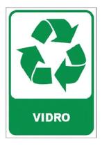 KIT 12 Placa Sinalização Lixo Vidro 15x20