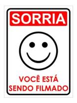 Kit 12 placa sinalização sorria voce esta sendo filmado 15x20 Kit 12 placa sinalização sorria voce esta sendo filmado 15x20