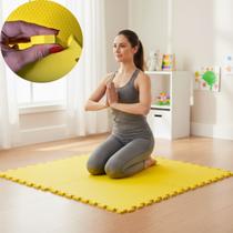 Kit 12 Placa Tapete Infantil Peça EVA Estilo Tatame 50x50cm 10mm 3m² Emborrachado Crianças Bebes Exercícios Academia Yoga Pilates Impermeável