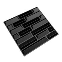 KIT 12 Placas 3D PVC Preto Decoração Revestimento PREMIUM de Parede e Teto (3m²) - AUTORE