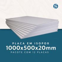Kit 12 Placas de Isopor EPS 1F 1000x500x20mm EPSPack para Artesanato, Papelaria, Modelagem Kit 12 Placas de Isopor EPS 1F 1000x500x20mm EPSPack para Artesanato, Papelaria, Modelagem