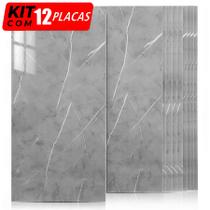 Kit 12 Placas De Parede 3D Revestimento Mármore Autoadesivo Vinílico Lavável