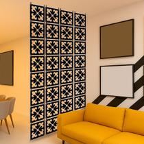 Kit 12 Placas decorativas de MDF na COR PRETA divisória de ambiente interno pintura