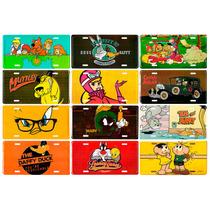 Kit 12 Placas Decorativas em Alumínio - LOONEY TUNES HANNA BARBERA WB
