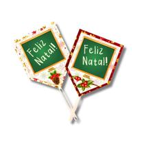 Kit 12 Placas Identificadoras Natal - 6,0cm x 15,0cm