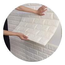 Kit 12 Placas Painéis 3d 70x76 Relevo Tijolo Branco Adesivo