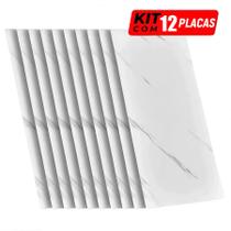 Kit 12 Placas Painel 3D Revestimento Adesivo De Parede Autocolante Mármore 60x30cm