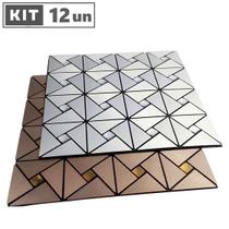 Kit 12 Placas Pastilha Autoadesiva Decorativa 3D Lavável Cozinha Banheiro Lavabo 30x30cm