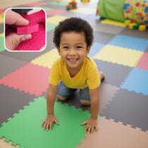 Kit 12 Placas Tatame Tapete EVA 50x50cm 10mm Linha Econômica Piso Antiderrapante para Academia Treinos Pilates Yoga Área Infantil