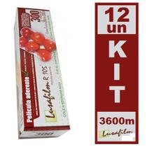 Kit 12 Plástico Filme Película Aderente Filme 300 Metros