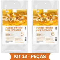 Kit 12 Plásticos Protetor Para Termocera Refil Descartável Depilação Depilflax