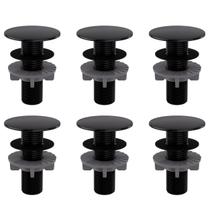 Kit 12 Plug Tapa Furo Preto Acabamento Redondo Torneira Balcão Parede Bidê Blukit 50mm