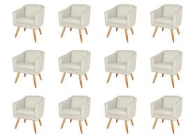 Kit 12 Poltronas Decorativa Valentina Sala Recepção Escritório Revestimento Sintético Bege Nude Kit 12 Poltronas Decorativa Valentina Sala Recepção Escritório Revestimento Sintético Bege Nude