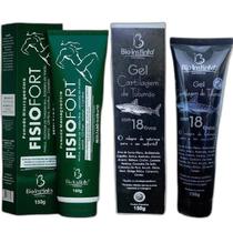 Kit 12 Pomada Fisio + 12 Gel Tubarão Bio Instinto