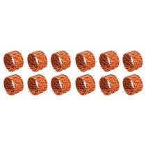 Kit 12 Porta Guardanapo De Mesa Rattan Bege 5X4Cm Rafimex
