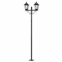 Kit 12 Postes Luminárias para Jardim Preto Clássico Colonial 1,61m Alumínio Lente Fosca Grega Dital Kit 12 Postes Luminárias para Jardim Preto Clássico Colonial 1,61m Alumínio Lente Fosca Grega Dital