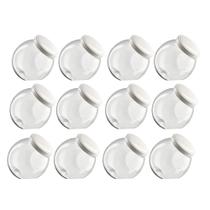 Kit 12 Pote Baleiro Plástico Cristal 1L com Tampa de Rosca Branca