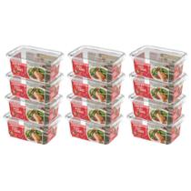Kit 12 Pote De Plástico Container Com 4 Travas Resistente Design Moderno Prático 2800ml