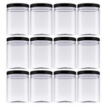 Kit 12 Pote De Plástico Cristal Com Tampa 1 Litro Mantimento - Kit 12 Pote De Plástico Cristal Com Tampa 1 Litro Mantimento -
