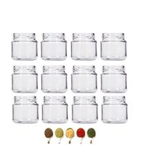 Kit 12 Pote De Vidro Porta Tempero Belém 150Ml + Tampa Rosê
