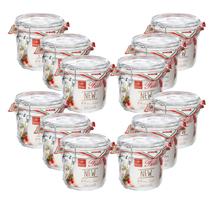 Kit 12 Pote De Vidro Transparente Para Condimentos 350ml