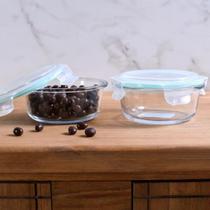 Kit 12 Pote Hermético Redondo c/ Tampa 400ML Geladeira Airfryer