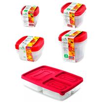 Kit 12 pote marmita com tampa microondas geladeira alimentos frutas lanche comida vasilha tupperware