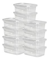 Kit 12 Pote Marmita Plástico Tampa Trava 1000ml Reutilizável