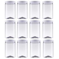 Kit 12 Pote Plástico Bandeirante Cristal Mantimento 1,5 Litr